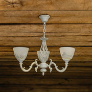 Lampadario VINTAGE, Tipologia a sospensione, COTTAGE, Circolare, 3xE27, Vetro e metallo, Lampadari classici bianchi Titolo predefinito Alessandro Design