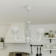 Lampadario VINTAGE, Tipologia a sospensione, COTTAGE, Circolare, 3xE27, Vetro e metallo, Lampadari classici bianchi Titolo predefinito Alessandro Design
