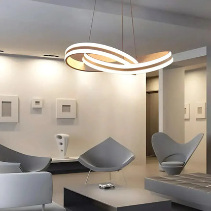 Lampadario LED a sospensione con telecomando INFINITY LOOP 120W, Luce Fredda/Calda/Neutra, Dimmerabile, Bianco, Altezza Regolabile Lampadari Moderni Titolo predefinito Alessandro Design
