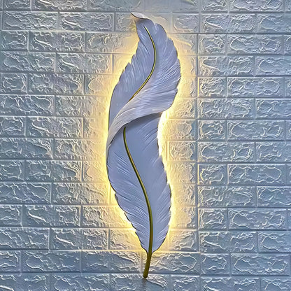 Lampada da parete a LED, piuma decorativa 85CM 31W Luce fredda/calda/neutra Lampade da parete per interni in oro bianco Titolo predefinito Alessandro Design