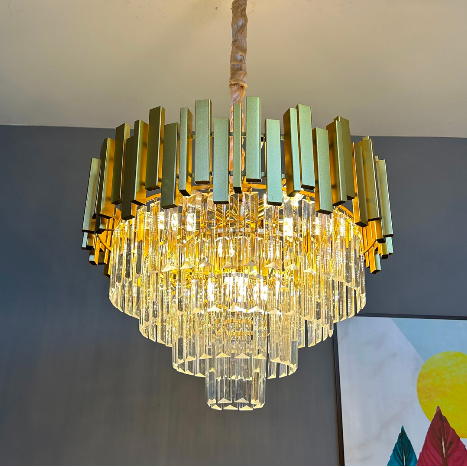 BLOIS Lampadario di cristallo Eleganza, diametro 50 cm, 8x E14, oro lucido, altezza regolabile Lampadari di cristallo Titolo predefinito Alessandro Design