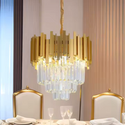 BLOIS Lampadario di cristallo Eleganza, diametro 50 cm, 8x E14, oro lucido, altezza regolabile Lampadari di cristallo Titolo predefinito Alessandro Design