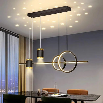 Lampadario LED a sospensione con telecomando PAULINA 60W, Luce Fredda/Calda/Neutra, Dimmerabile, Nero, Lampadari LED con Telecomando Titolo predefinito Alessandro Design