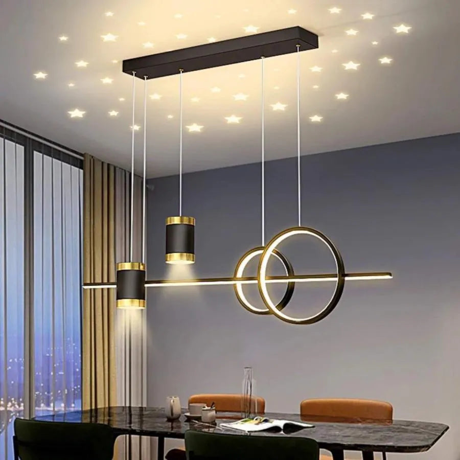 Lampadario LED a sospensione con telecomando PAULINA 60W, Luce Fredda/Calda/Neutra, Dimmerabile, Nero, Lampadari LED con Telecomando Titolo predefinito Alessandro Design