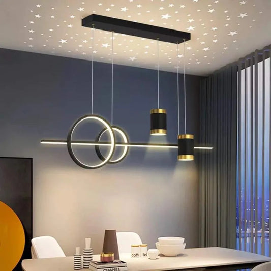 Lampadario LED a sospensione con telecomando PAULINA 60W, Luce Fredda/Calda/Neutra, Dimmerabile, Nero, Lampadari LED con Telecomando Titolo predefinito Alessandro Design