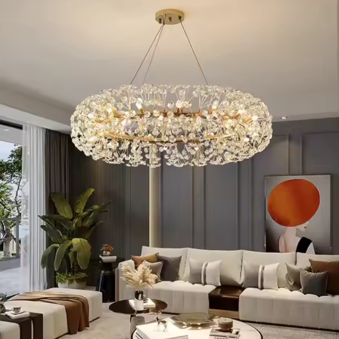 Lampadario in Cristallo SEGOVIA Magno 12x E14, Diametro 60cm, Oro Lucido, Altezza Regolabile Lampadari in Cristallo Titolo predefinito Alessandro Design