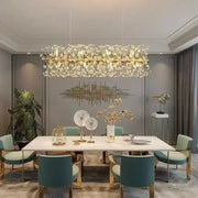 Lampadario di cristallo MINUET 9x G9, lunghezza 70 cm, oro lucido, altezza regolabile Lampadario di cristallo Titolo predefinito Alessandro Design