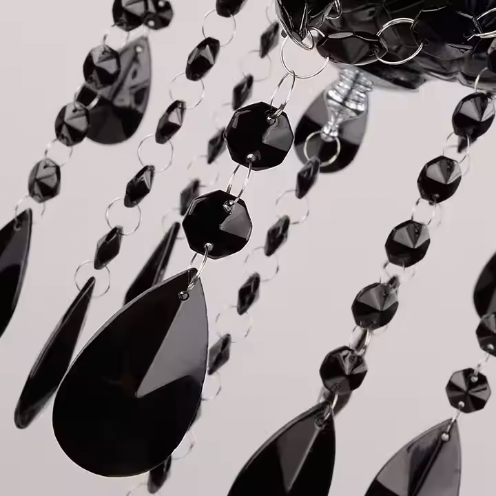 Candelabru Cristal ALNWICK Eleganza, 5xE14, Diametru 48cm, Negru, Inaltime Reglabila Candelabre Clasice Default Title Alessandro Design