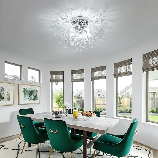 Lampadario in Cristallo RONDO Vivace, 5x G9, Diametro 40cm, Lampadari Moderni Argento Lucido Titolo predefinito Alessandro Design