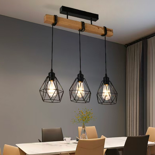 Lampadario Marcellus, 3x E27, Marrone Nero Lampadari industriali Titolo predefinito Alessandro Design
