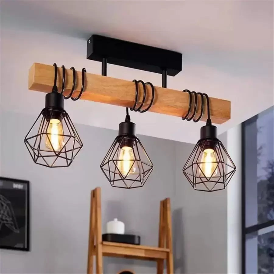 Lampadario Marcellus, 3x E27, Marrone Nero Lampadari industriali Titolo predefinito Alessandro Design