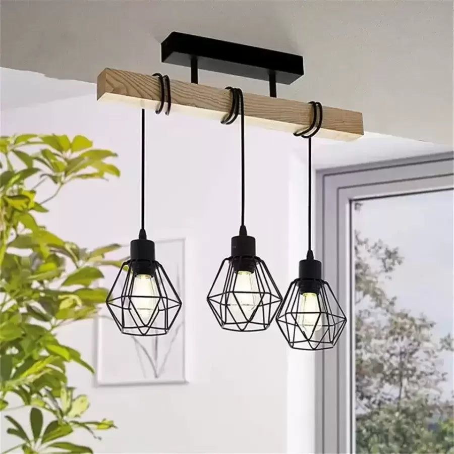Lampadario Marcellus, 3x E27, Marrone Nero Lampadari industriali Titolo predefinito Alessandro Design