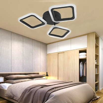Lampadario LED PULSARIS 40W, 3 Quadrati, Luce Fredda/Calda/Neutra, Lampadari LED Nero Titolo predefinito Alessandro Design