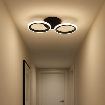 Lustra LED MARA 28W, 2 Cercuri, lumina Rece/Calda/Neutra, Negru