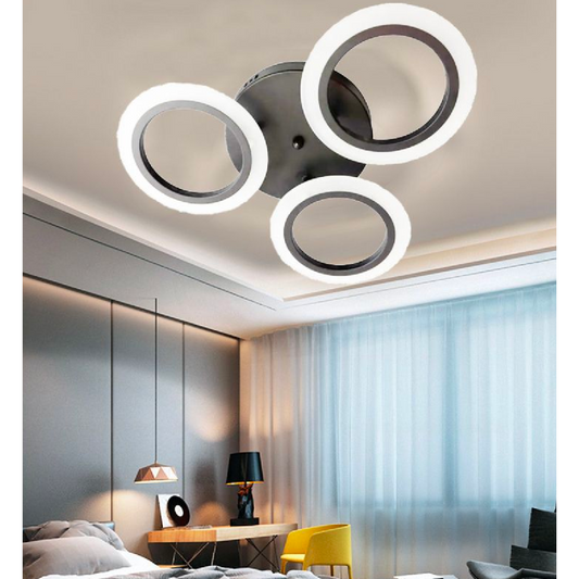 Lustra LED MARA 41W, 3 Cercuri, lumina Rece/Calda/Neutra, Negru Lustre LED Default Title Alessandro Design