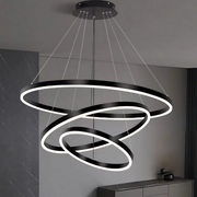 Lampadario a sospensione a LED PAGANO 95W, Luce Fredda/Calda/Neutra, Nero, Altezza Regolabile Lampadari Moderni Titolo predefinito Alessandro Design
