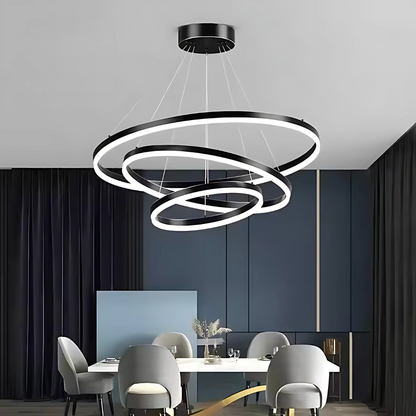 Lampadario a sospensione a LED PAGANO 95W, Luce Fredda/Calda/Neutra, Nero, Altezza Regolabile Lampadari Moderni Titolo predefinito Alessandro Design