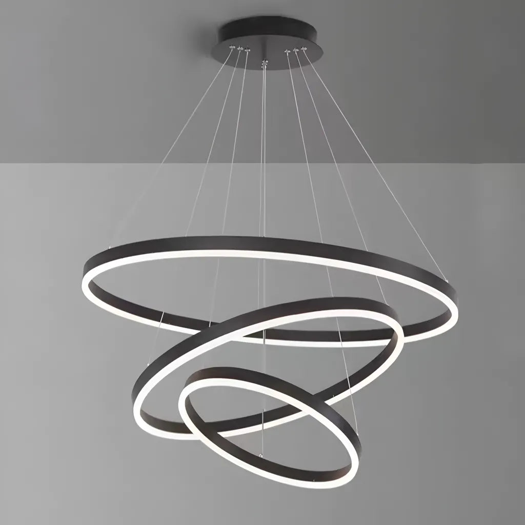 Lampadario a sospensione a LED PAGANO 95W, Luce Fredda/Calda/Neutra, Nero, Altezza Regolabile Lampadari Moderni Titolo predefinito Alessandro Design