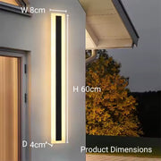 Lampada da parete a LED per esterno Mack, lunghezza 60 cm, 8 W, IP65, metallo, lineare, nera Lampada da parete per esterno Titolo predefinito Alessandro Design