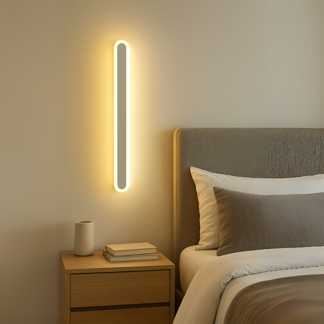 Lampada da parete per esterno SUHA a LED, lunghezza 60 cm, 8 W, IP65, metallo, lineare, bianca. Lampada da parete per esterno. Titolo predefinito Alessandro Design