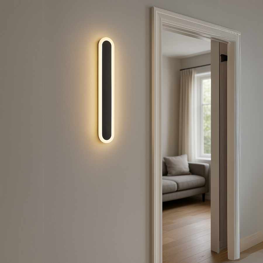 Lampada da parete per esterno SUHA a LED, lunghezza 70 cm, 10 W, IP65, metallo, lineare, nera. Lampada da parete per esterno. Titolo predefinito Alessandro Design