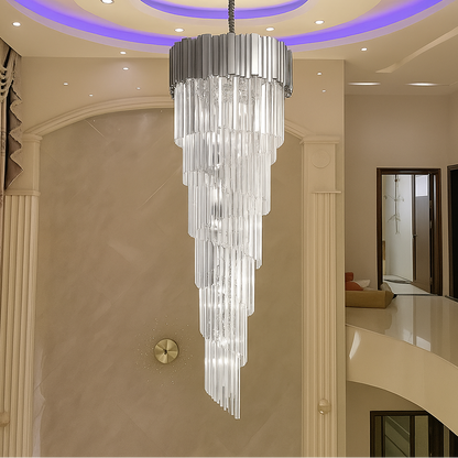 Candelabru Cristal BLOIS Ascendere E14, Diametru 60cm, Argintiu, Inaltime Reglabila Candelabre Cristal Default Title Alessandro Design