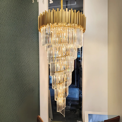 Candelabru Cristal BLOIS Ascendere E14, Diametru 60cm, Auriu, Inaltime Reglabila Candelabre Cristal Default Title Alessandro Design