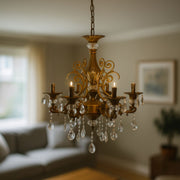 Lampadario in cristallo SANSSOUCI Magno, 6xE14, diametro 62 cm, lampadari classici in ottone antico Titolo predefinito Alessandro Design