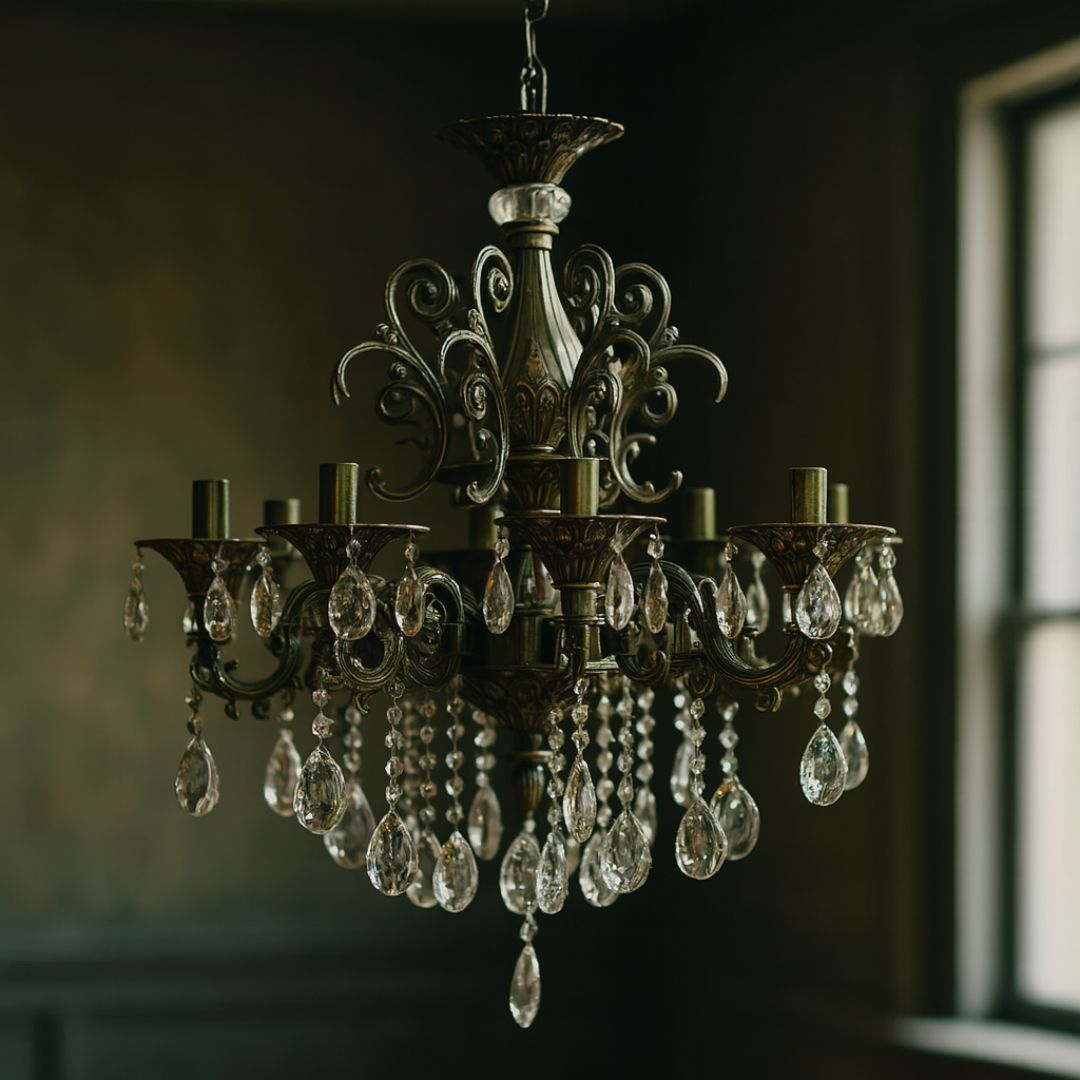 SANSSOUCI Lampadario in cristallo Magno, 8xE14, diametro 65 cm, lampadari classici in ottone antico Titolo predefinito Alessandro Design