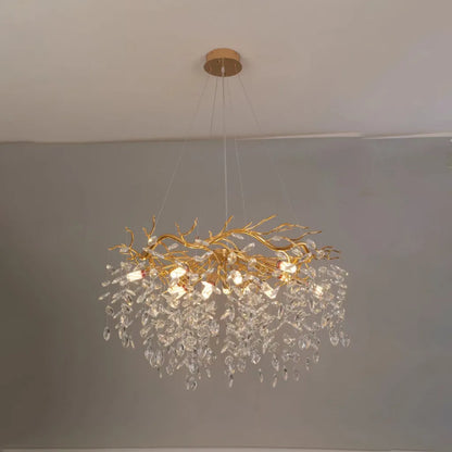 Lampadario in cristallo WALTZ Rhapsody, 6x G9, oro, 45 cm, altezza regolabile, metallo e cristallo Lampadari in cristallo Titolo predefinito Alessandro Design