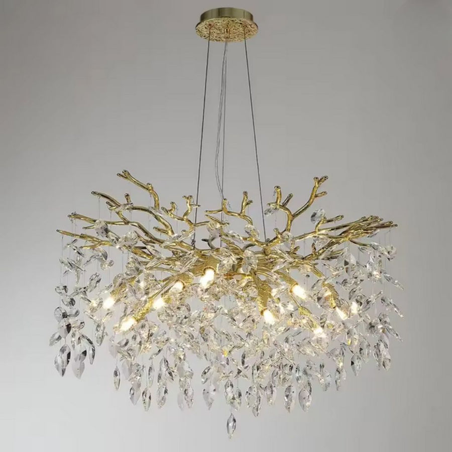 Lampadario in cristallo WALTZ Rhapsody, 6x G9, oro, 45 cm, altezza regolabile, metallo e cristallo Lampadari in cristallo Titolo predefinito Alessandro Design