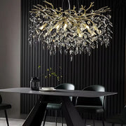 Lampadario in cristallo WALTZ Rhapsody, 6x G9, oro, 45 cm, altezza regolabile, metallo e cristallo Lampadari in cristallo Titolo predefinito Alessandro Design