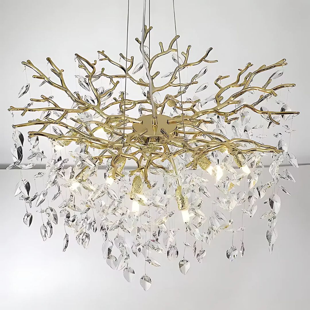 Lampadario in cristallo WALTZ Rhapsody, 6x G9, oro, 45 cm, altezza regolabile, metallo e cristallo Lampadari in cristallo Titolo predefinito Alessandro Design