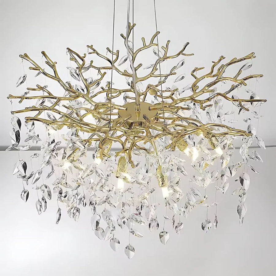 Lampadario in cristallo WALTZ Rhapsody, 6x G9, oro, 45 cm, altezza regolabile, metallo e cristallo Lampadari in cristallo Titolo predefinito Alessandro Design