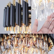 Lampadario di cristallo VERSAILLES Supremo 12xE14, diametro 80 cm, oro lucido e nero, altezza regolabile Lampadari di cristallo Titolo predefinito Alessandro Design