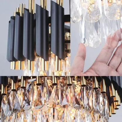 Lampadario di cristallo VERSAILLES Supremo 12xE14, diametro 80 cm, oro lucido e nero, altezza regolabile Lampadari di cristallo Titolo predefinito Alessandro Design