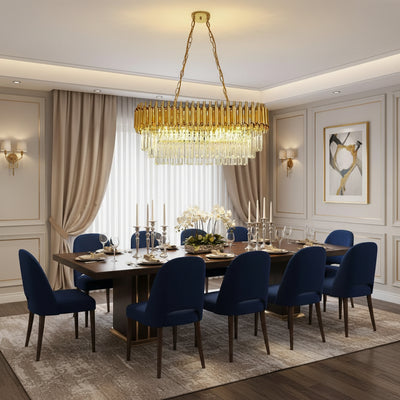 Lampadario in Cristallo VERSAILLES Regalis 10xE14, Diametro 80cm, Oro, Altezza Regolabile