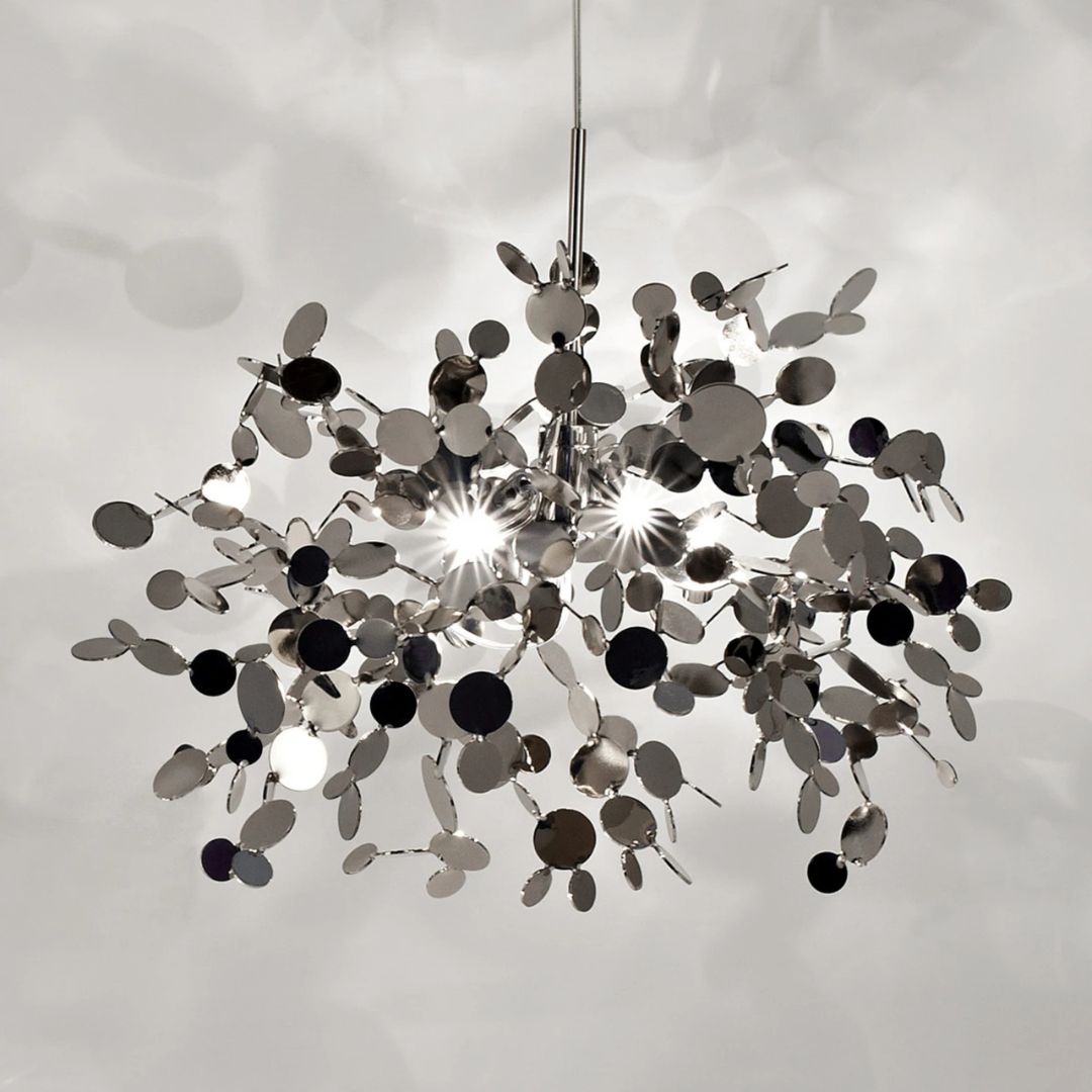 Candelabro Moderno, CAPRICIO Allegro, 2xE14, Diametro 40cm, Cromo Lucido, Altezza Regolabile Candelabro Moderno Titolo predefinito Alessandro Design