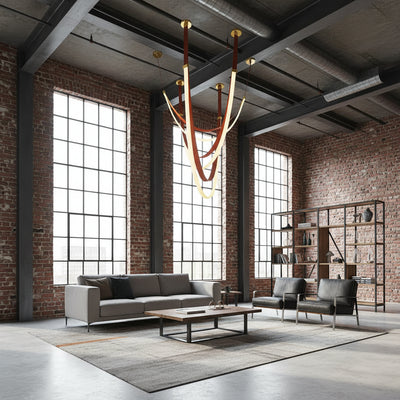 Lampadario moderno, LED, ARIA Largo, 34W, luce calda, Marrone