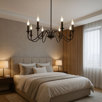 Lustra Metalic AVANT, 92cm, tip Pendul cu brate, Rotunda, 8xE14, Negru Lustre Industrial Default Title Alessandro Design