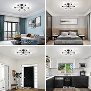 Lustra Mikkos 6XE27, diametru 49cm, Negru Lustre Moderne Default Title Alessandro Design