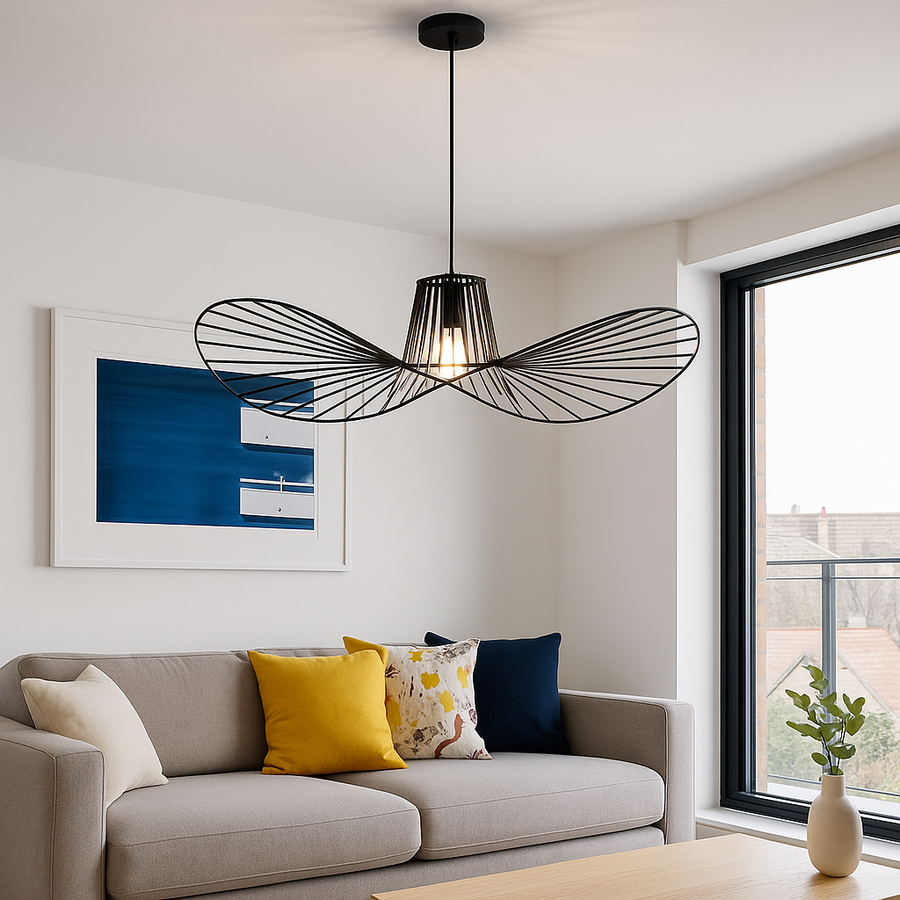 Lustra Suspendata ELIAS 60cm, 1x E27, Metal, Inaltime Reglabila, Negru Lustre Moderne Default Title Alessandro Design