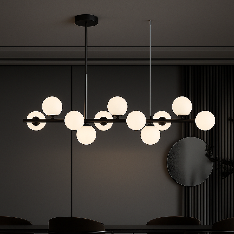 Lampadario moderno LOFT Pavilion, 11x G9, nero, metallo, lampadari moderni regolabili in altezza Titolo predefinito Alessandro Design