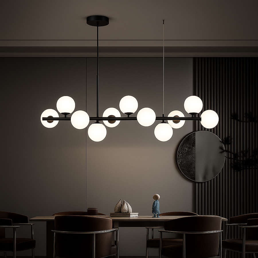 Lampadario moderno LOFT Pavilion, 11x G9, nero, metallo, lampadari moderni regolabili in altezza Titolo predefinito Alessandro Design
