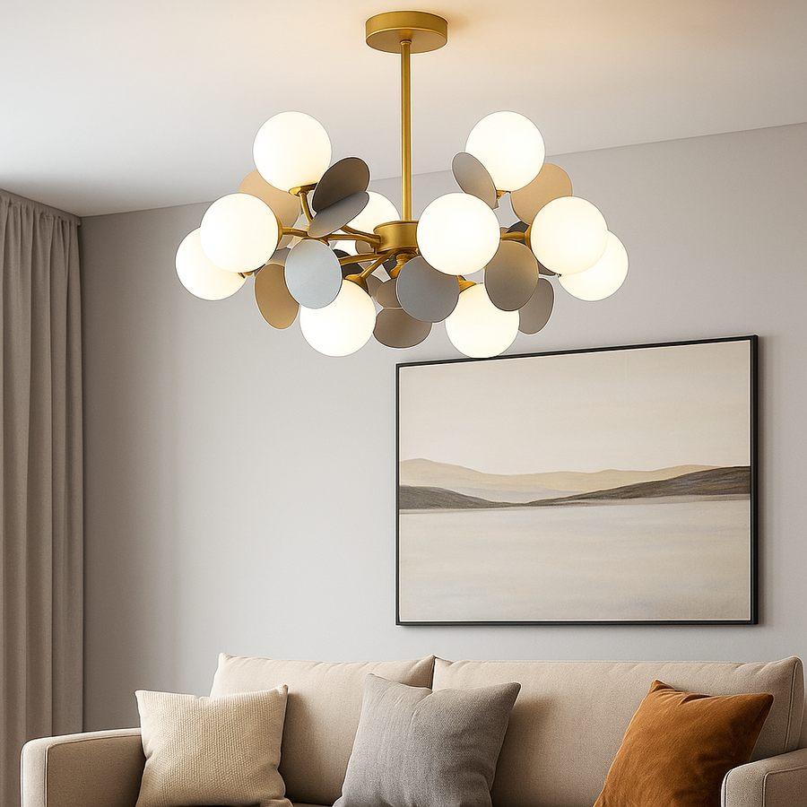 Lampadario a Sospensione SVEN, 15x G9, Lampadario LED Grigio Titolo predefinito Alessandro Design