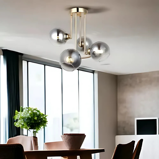 Lustra cu bec moderna MODUS, 4x E27, Auriu, Metal Lustre Moderne Default Title Alessandro Design