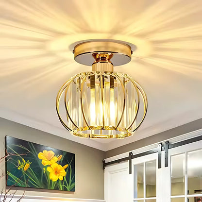 Lampadario Monica, 1XE27, Oro, D 16 cm, Metallo e Cristallo Lampadari Classici Titolo predefinito Alessandro Design