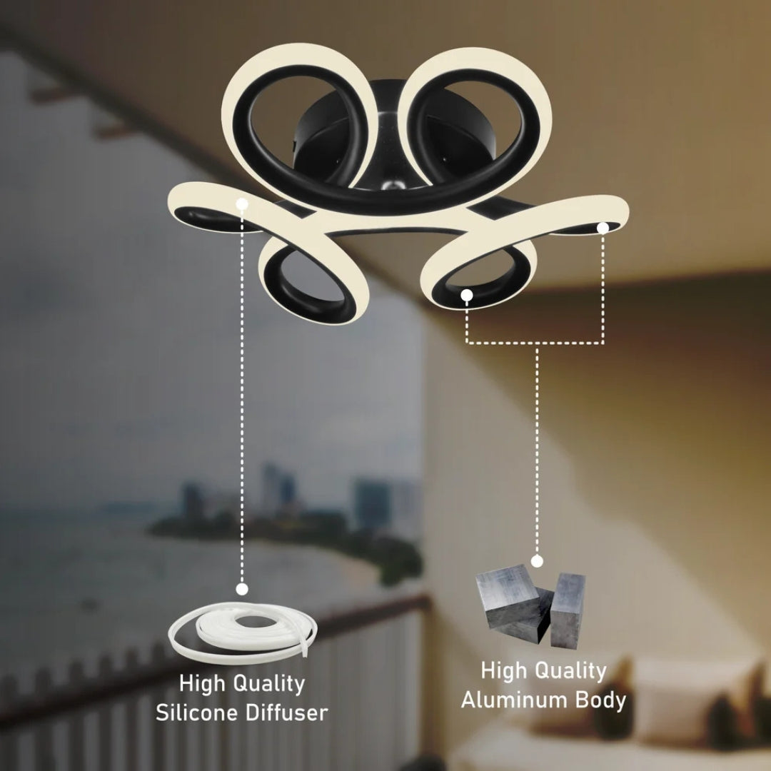 Lampadario LED VERTEX HELIX, 65W, Luce Fredda/Calda/Neutra, Lampadari LED Neri Titolo predefinito Alessandro Design