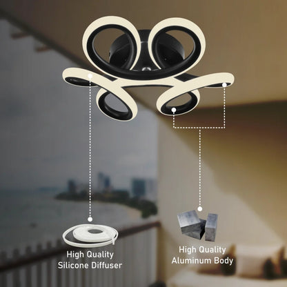 Lampadario LED VERTEX HELIX, 65W, Luce Fredda/Calda/Neutra, Lampadari LED Neri Titolo predefinito Alessandro Design