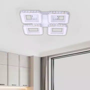 Lampadario a LED con telecomando e cristallo LEILA RGB 69W, 4 Quadrati, Luce Fredda/Calda/Neutra, Dimmerabile, Lampadario a LED Bianco con telecomando Titolo predefinito Alessandro Design
